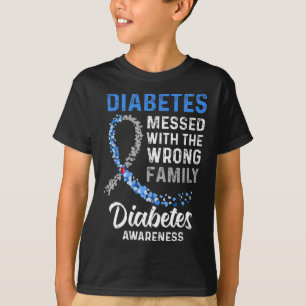 Camiseta Conciencia sobre la diabetes con la familia equivo