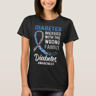 Camiseta Conciencia sobre la diabetes con la familia equivo