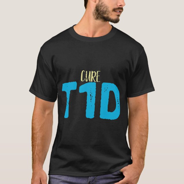 Camiseta Conciencia sobre la diabetes de tipo 1: curar la d (Anverso)