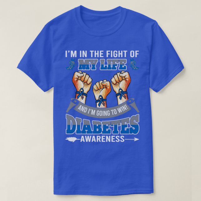 Camiseta Conciencia sobre la diabetes en la lucha de mi vid (Diseño del anverso)