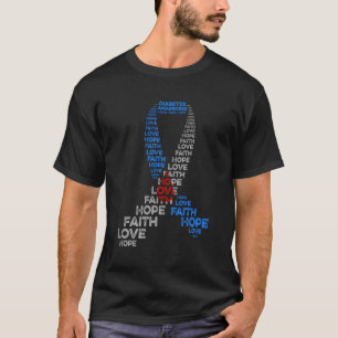 Camiseta Conciencia sobre la diabetes Esperanza Fe Ama la g