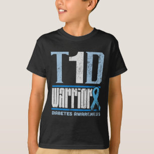 Camiseta Conciencia sobre la diabetes mes T1D Guerrero de l