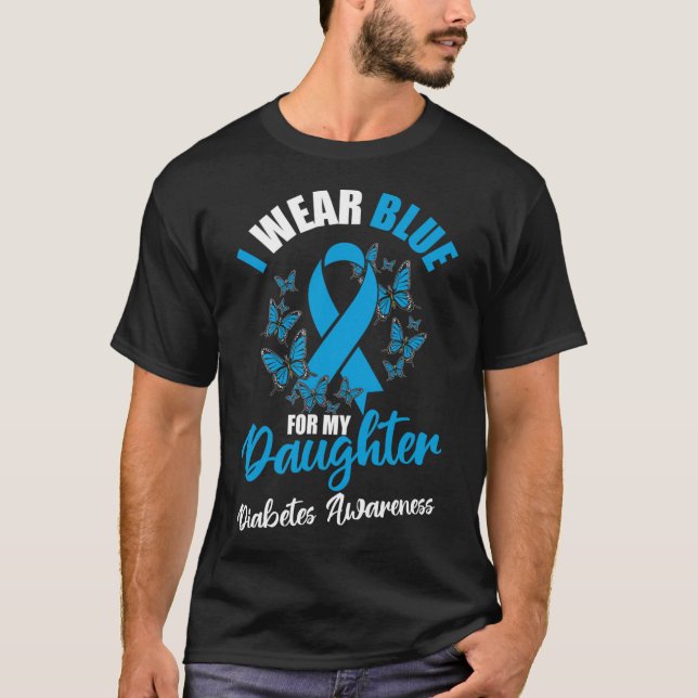 Camiseta Conciencia sobre la diabetes Noviembre Llevo Azul  (Anverso)