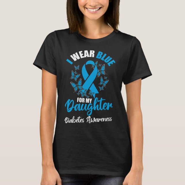 Camiseta Conciencia sobre la diabetes Noviembre Llevo Azul  (Anverso)