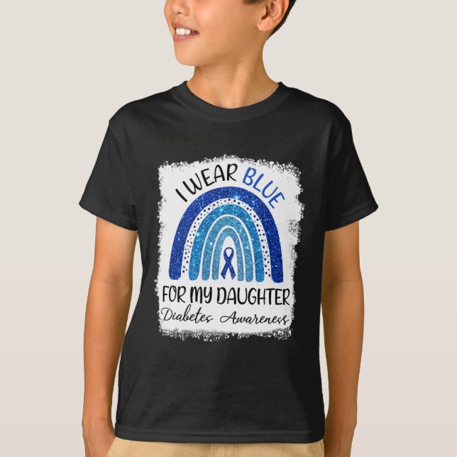 Camiseta Conciencia sobre la diabetes que llevo azul para m (Anverso)
