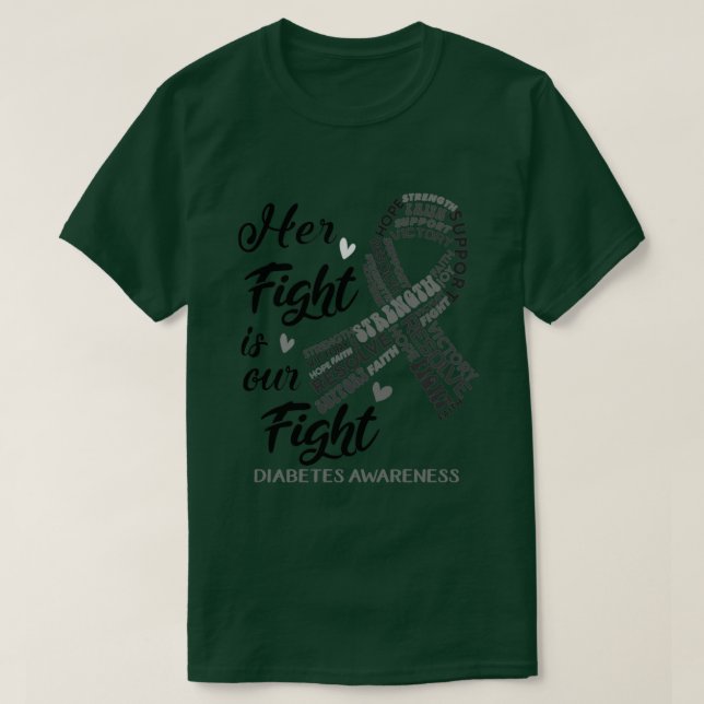 Camiseta Conciencia sobre la diabetes Su lucha es nuestra l (Diseño del anverso)