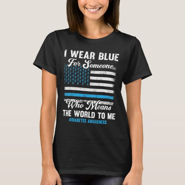 Camiseta Conciencia sobre la diabetes T1d Apoya la bandera  (Anverso)