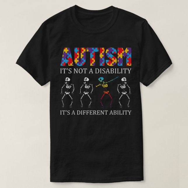 Camiseta Conciencia sobre la discapacidad Graciosa Autismo  (Diseño del anverso)