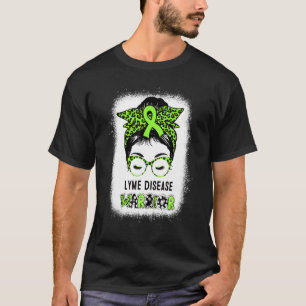 Camiseta Conciencia sobre la enfermedad de Lyme Messy Bun L