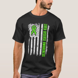 Camiseta Conciencia sobre la enfermedad hepática La bandera