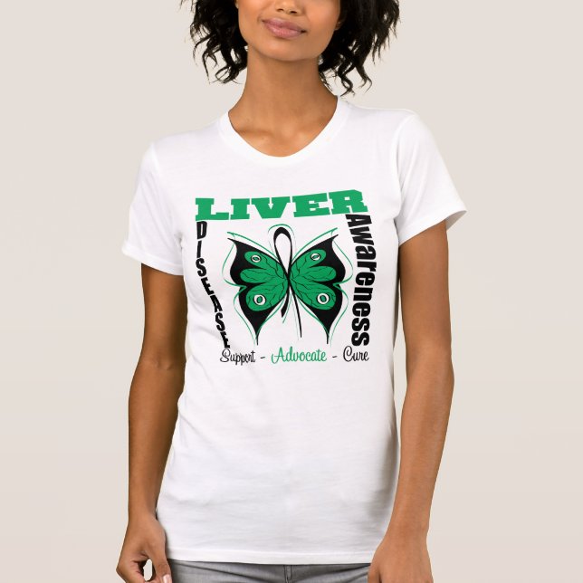 Camiseta Conciencia sobre la enfermedad hepática Mariposa (Anverso)
