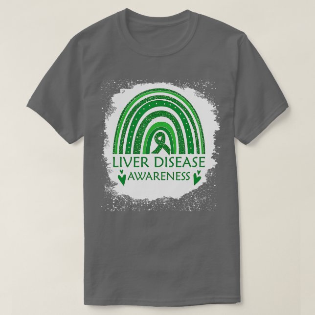 Camiseta Conciencia sobre la enfermedad hepática Rib verde  (Diseño del anverso)