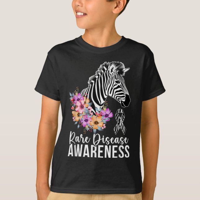 Camiseta Conciencia sobre la enfermedad rara Cebra Raras En (Anverso)