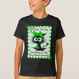 Camiseta Conciencia sobre la enfermedad renal coquette gato