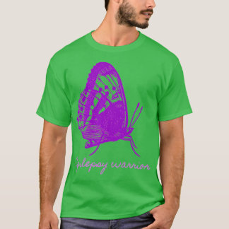 Camiseta Conciencia sobre la epilepsia de la mariposa morad