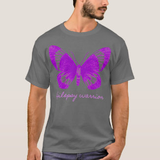 Camiseta Conciencia sobre la epilepsia de la mariposa púrpu