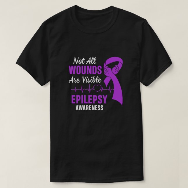 Camiseta Conciencia Sobre La Epilepsia Morado No Se Visitan (Diseño del anverso)