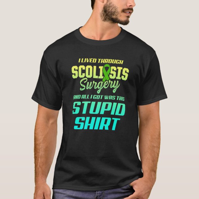 Camiseta Conciencia sobre la escoliosis Sobreviviente de Gu (Anverso)