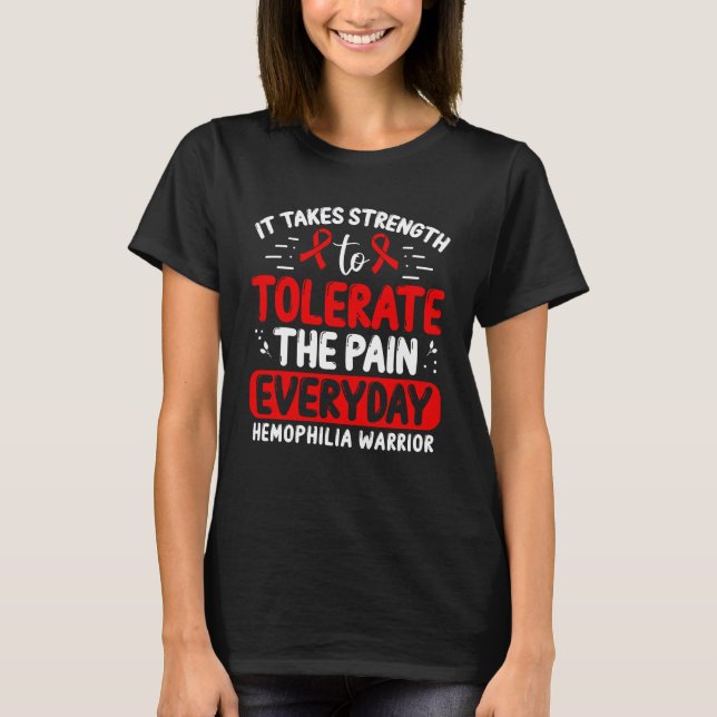 Camiseta Conciencia sobre la hemofilia Luchador de la cinta (Anverso)