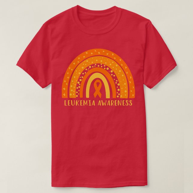 Camiseta Conciencia sobre la leucemia Boho Arcoiris III (Diseño del anverso)
