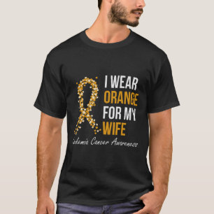 Camiseta Conciencia sobre la leucemia Esposa Cinta Naranja