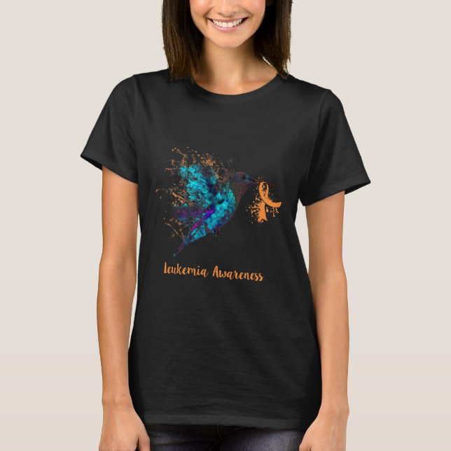 Camiseta Conciencia sobre la leucemia Hummingbird Naranja R (Anverso)