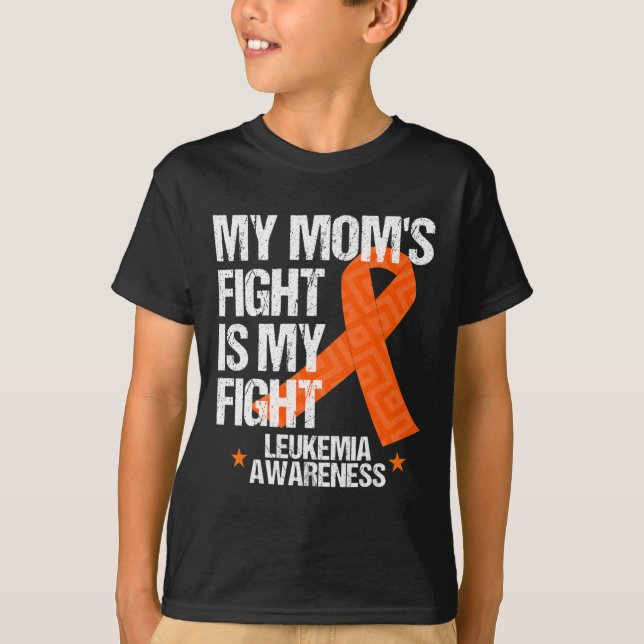 Camiseta Conciencia sobre la leucemia: mamá lucha contra el (Anverso)