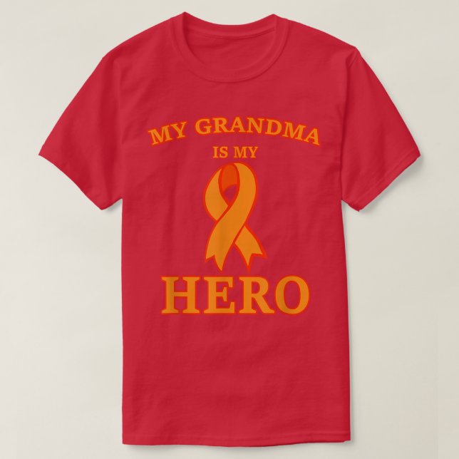 Camiseta Conciencia sobre la leucemia Mi abuela es mi apoyo (Diseño del anverso)