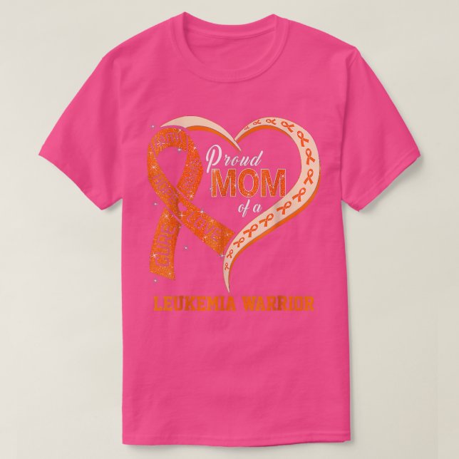 Camiseta Conciencia Sobre La Leucemia Orgullosa Mamá De Un  (Diseño del anverso)