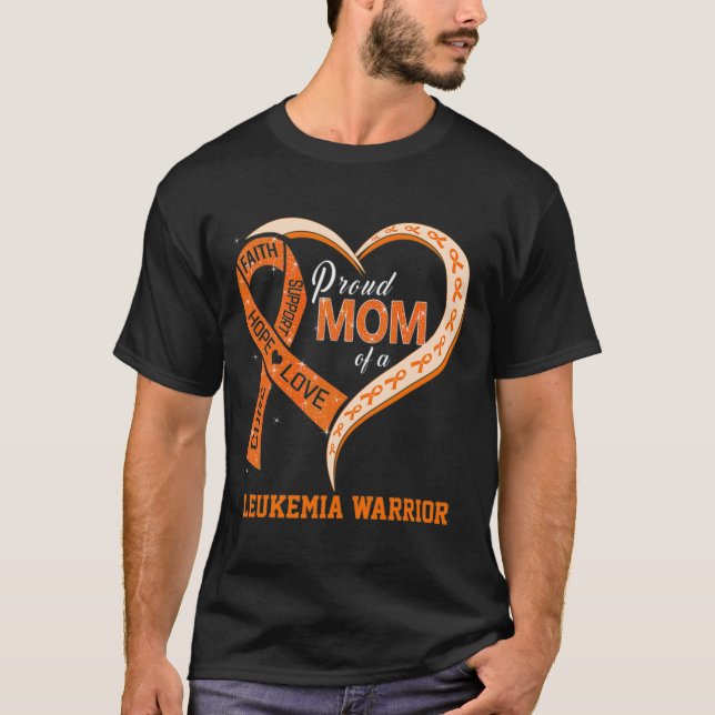 Camiseta Conciencia Sobre La Leucemia Orgullosa Mamá De Un  (Anverso)