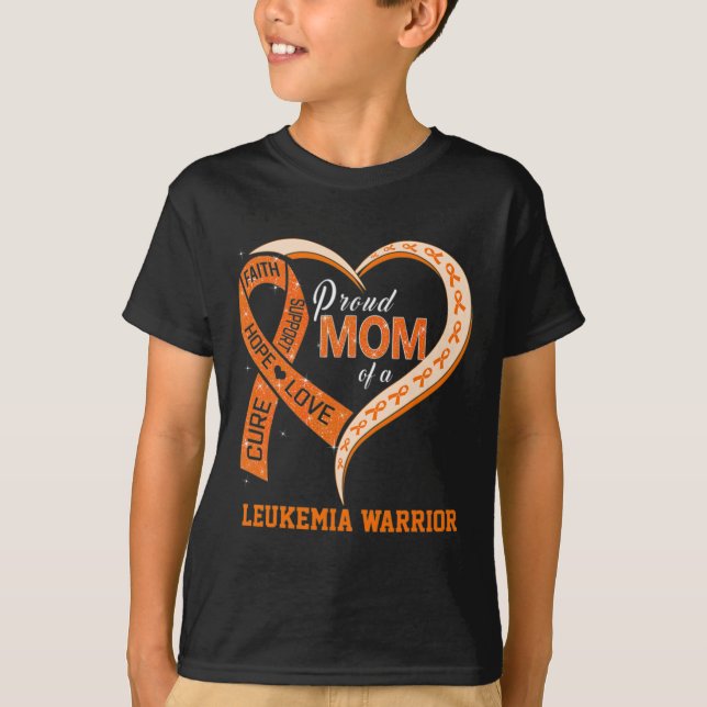 Camiseta Conciencia Sobre La Leucemia Orgullosa Mamá De Un  (Anverso)