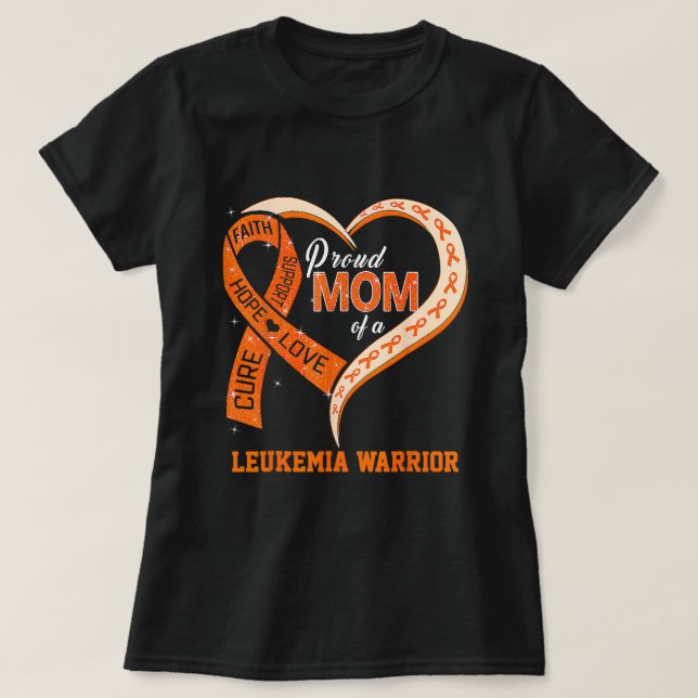 Camiseta Conciencia Sobre La Leucemia Orgullosa Mamá De Un  (Diseño del anverso)
