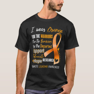 Camiseta Conciencia Sobre La Leucemia Uso Naranja Para Leuc