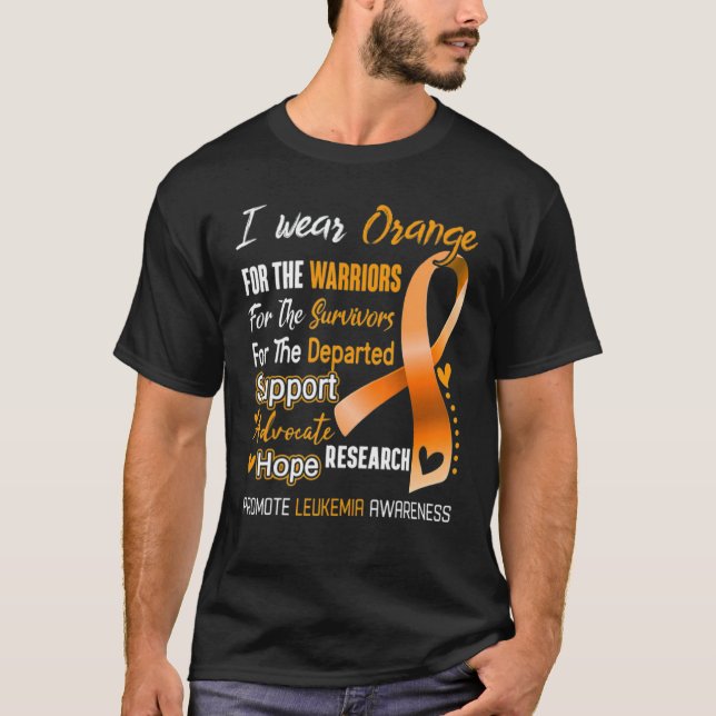Camiseta Conciencia Sobre La Leucemia Uso Naranja Para Leuc (Anverso)