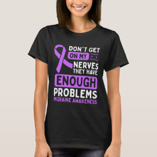 Camiseta Conciencia sobre la migraña Nervios Cinta púrpur