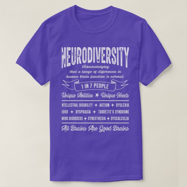 Camiseta Conciencia sobre la neurodiversidad (Diseño del anverso)