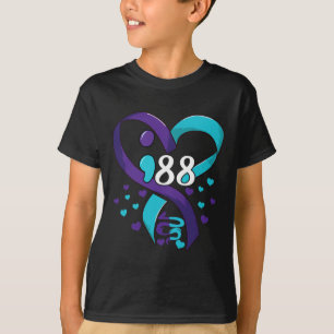 Camiseta Conciencia Sobre La Prevención 988 Corazón Verde a