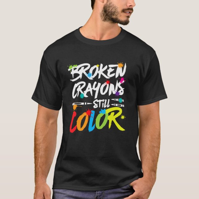 Camiseta Conciencia sobre la salud mental Crayones rotos aú (Anverso)