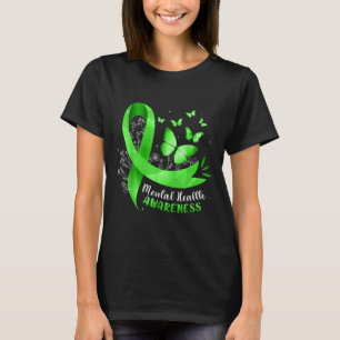 Camiseta Conciencia sobre la salud mental Mariposa Cinta Ve