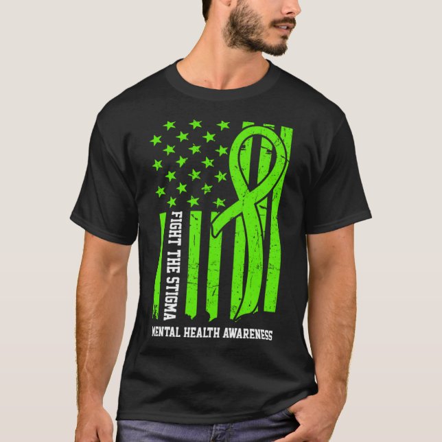 Camiseta Conciencia sobre la salud mental Mes Bandera de Es (Anverso)