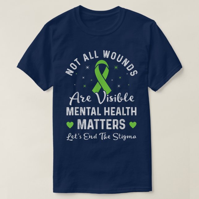 Camiseta Conciencia sobre la Salud Mental No Todas las Heri (Diseño del anverso)