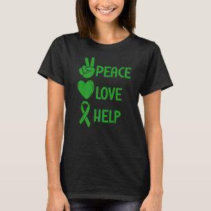 Camiseta Conciencia sobre la salud mental Paz Amor Ayuda Ci