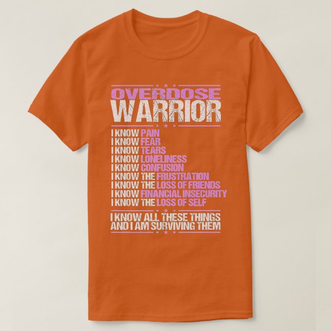 Camiseta Conciencia sobre la sobredosis Conozco Sobrevivien (Diseño del anverso)