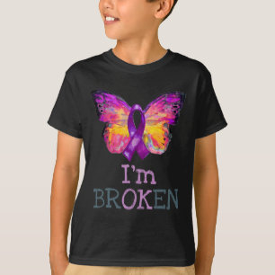 Camiseta Conciencia sobre la sobredosis Mariposa Cinta púrp