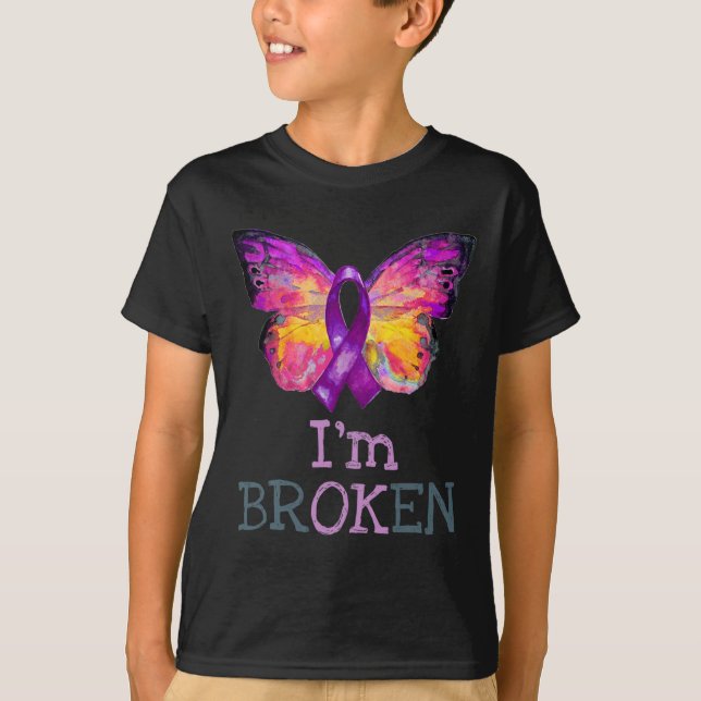 Camiseta Conciencia sobre la sobredosis Mariposa Cinta púrp (Anverso)