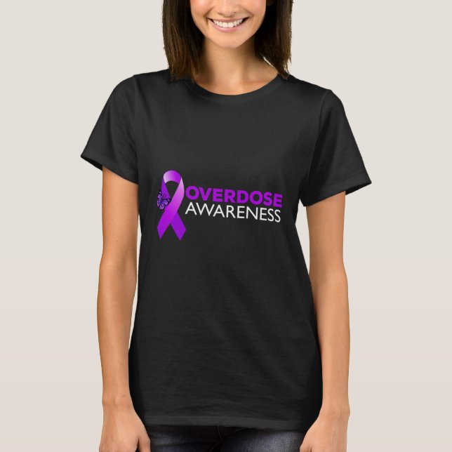 Camiseta Conciencia sobre la sobredosis Yo uso morado (Anverso)