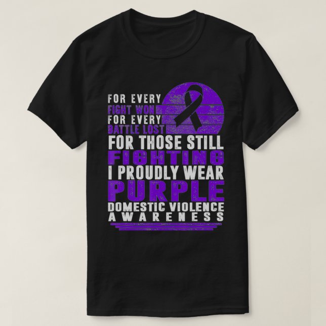 Camiseta Conciencia sobre la violencia doméstica que uso or (Diseño del anverso)