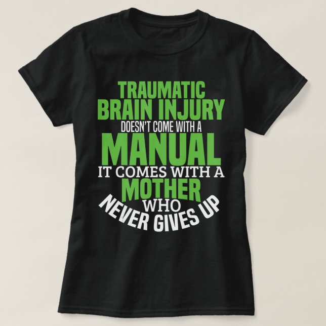 Camiseta Conciencia sobre lesiones cerebrales traumáticas e (Diseño del anverso)