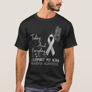 Camiseta Conciencia sobre Melanoma Apoyo a mi Mariposa Héro