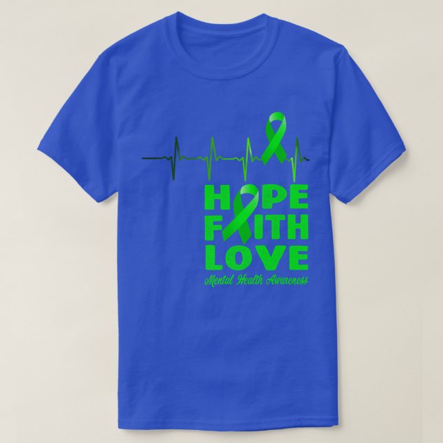 Camiseta Conciencia sobre Salud Mental Green3473 (Diseño del anverso)